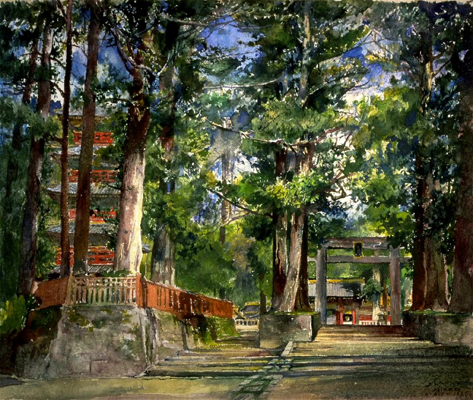 John La Farge - Avenue to the Temple of Iyeyasa, Nikko - Walters 37917