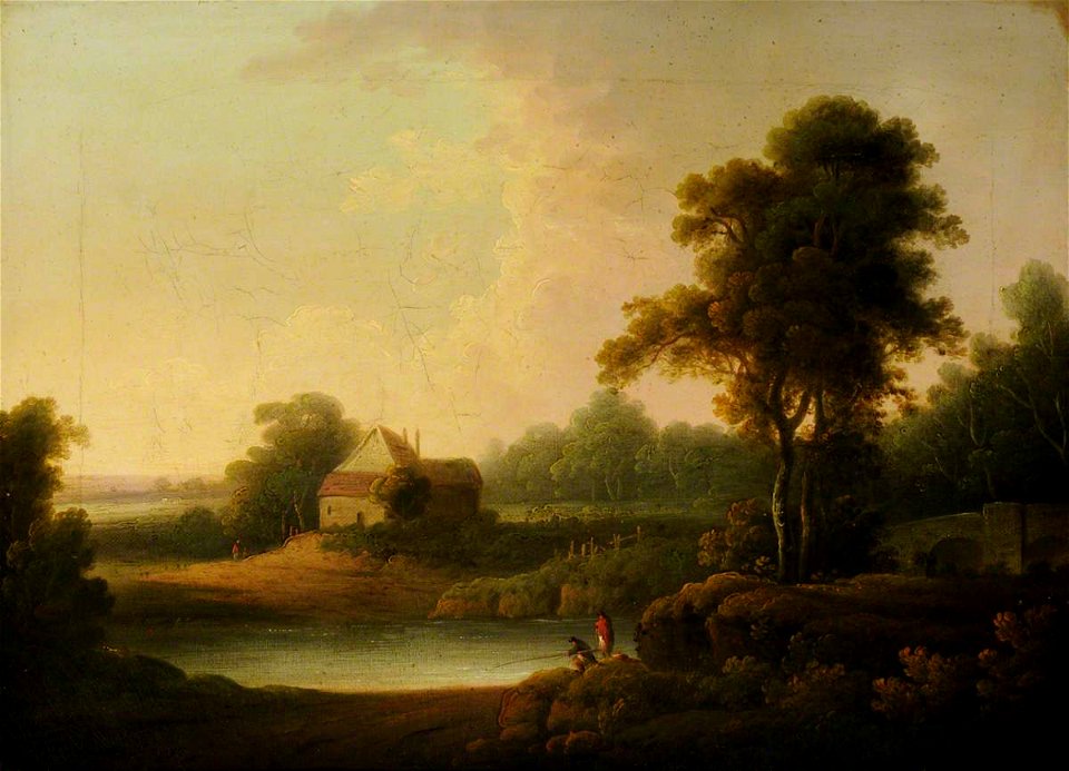John Rathbone (1750-1807) - Landscape with a Cottage beside a Pond - 784673.2 - National Trust