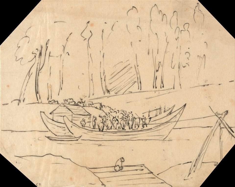 John Robert Cozens - Cattle on a Boat - Google Art Project