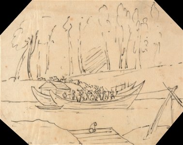 John Robert Cozens - Cattle on a Boat - Google Art Project