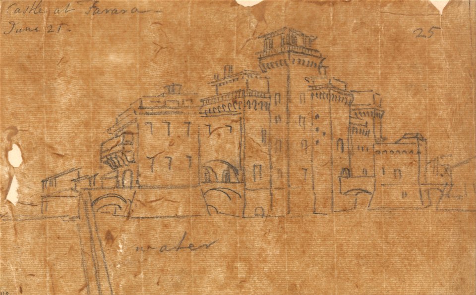 John Robert Cozens - Castle at Ferrara, June 21 - Google Art Project