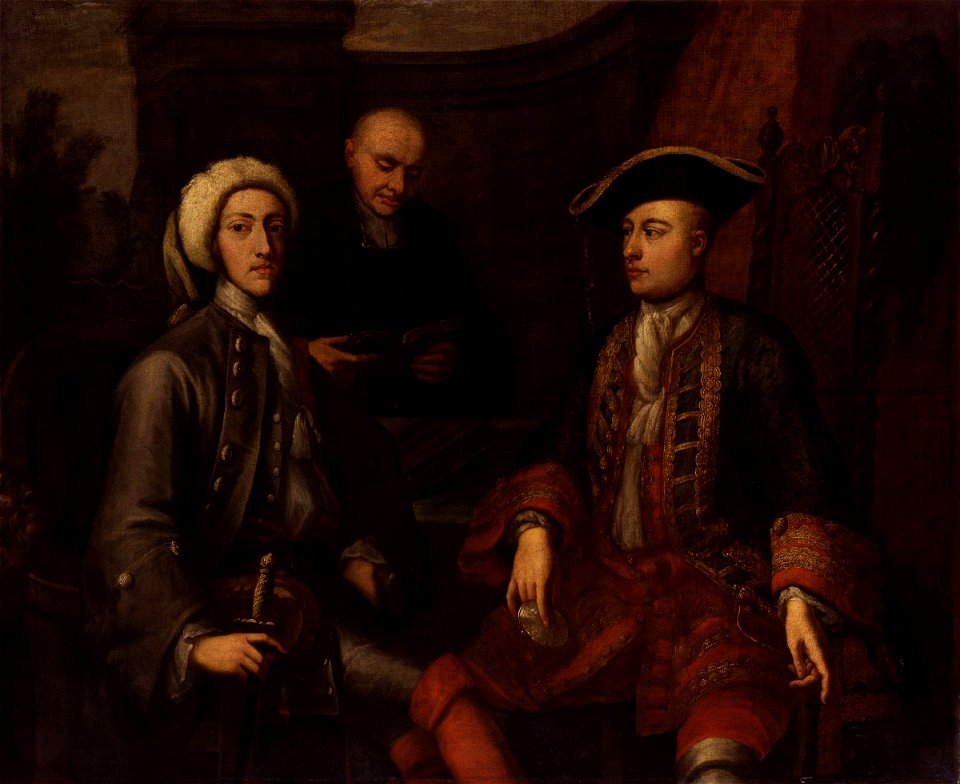 John Montagu, 2nd Duke of Montagu, James O'Hara, 2nd Baron Tyrawley, and an unknown man by John Verelst