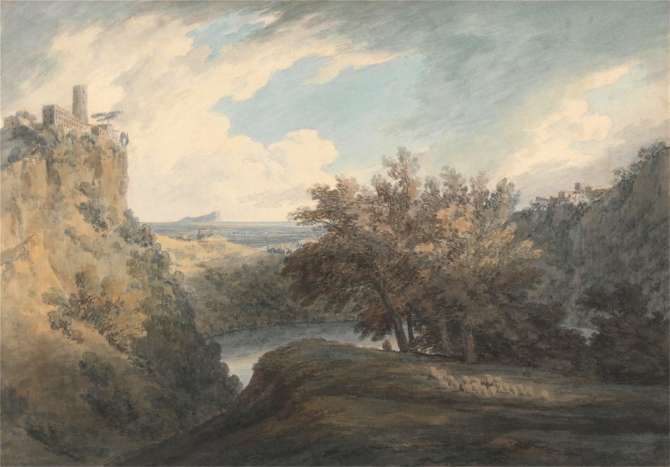 John Robert Cozens - The Lake of Nemi - Google Art Project