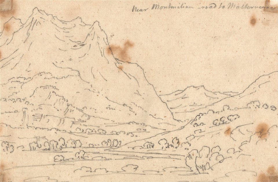 John Robert Cozens - Near Montmilian, Road to Malterverne - Google Art Project