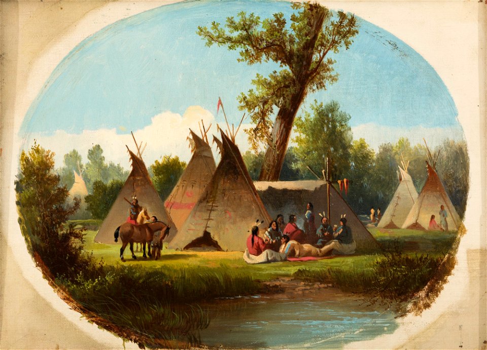 John Mix Stanley - Assiniboin Encampment on the Upper Missouri - 01.6 - Detroit Institute of Arts