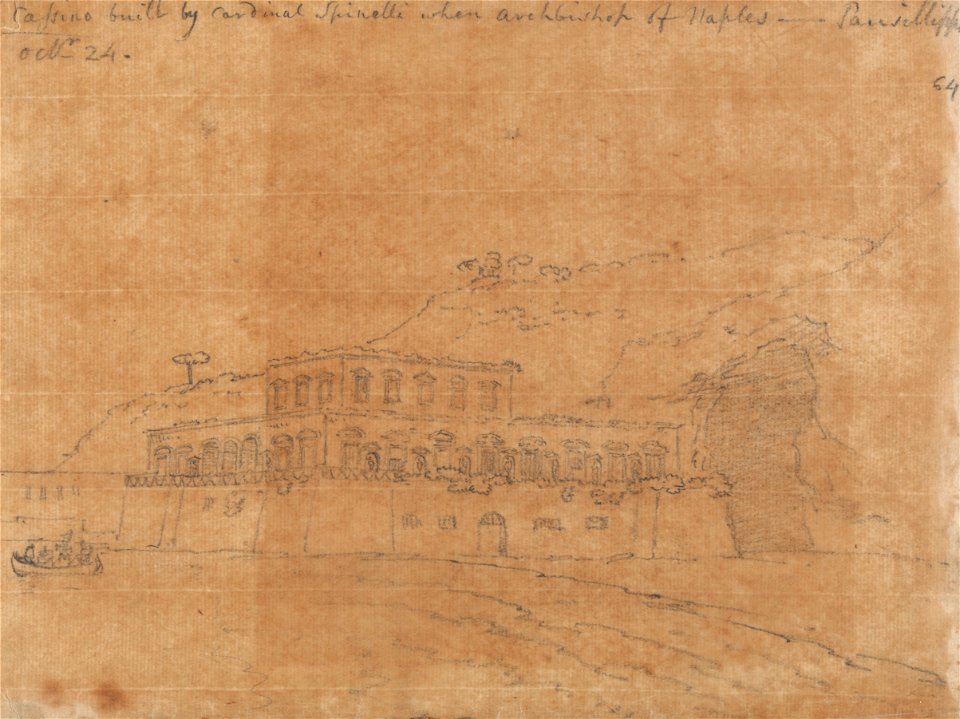 John Robert Cozens - Cassino Built by Cardinal Spinelli - Google Art Project