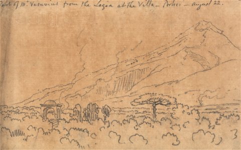 John Robert Cozens - Part of Mt. Vesuvius from the Loggia at the Villa, Portici, August 22 - Google Art Project