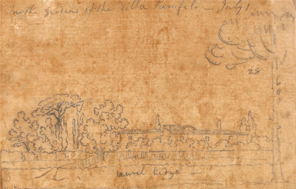 John Robert Cozens - In the Gardens of the Villa Pamphili, July 1 - Google Art Project