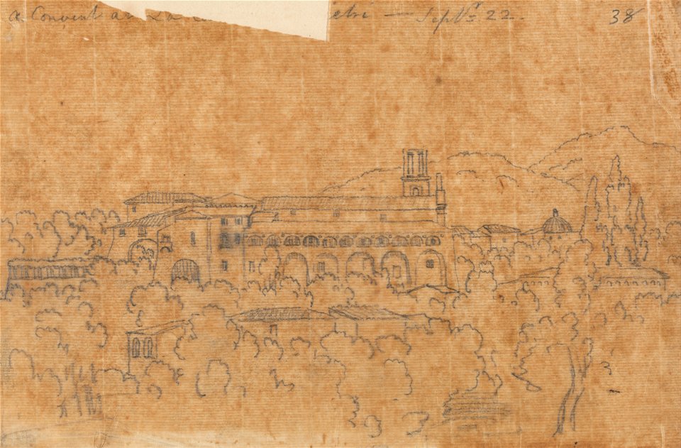 John Robert Cozens - A Convent at La Cava near Vietri, 22 September - Google Art Project