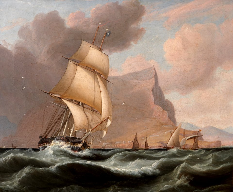 John Lynn - A Schooner off a Rocky Coast