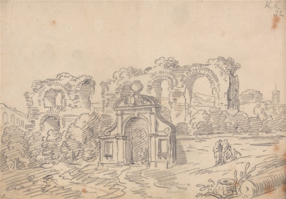 John Robert Cozens - Baroque Arch and Roman Aqueduct Ruins - Google Art Project
