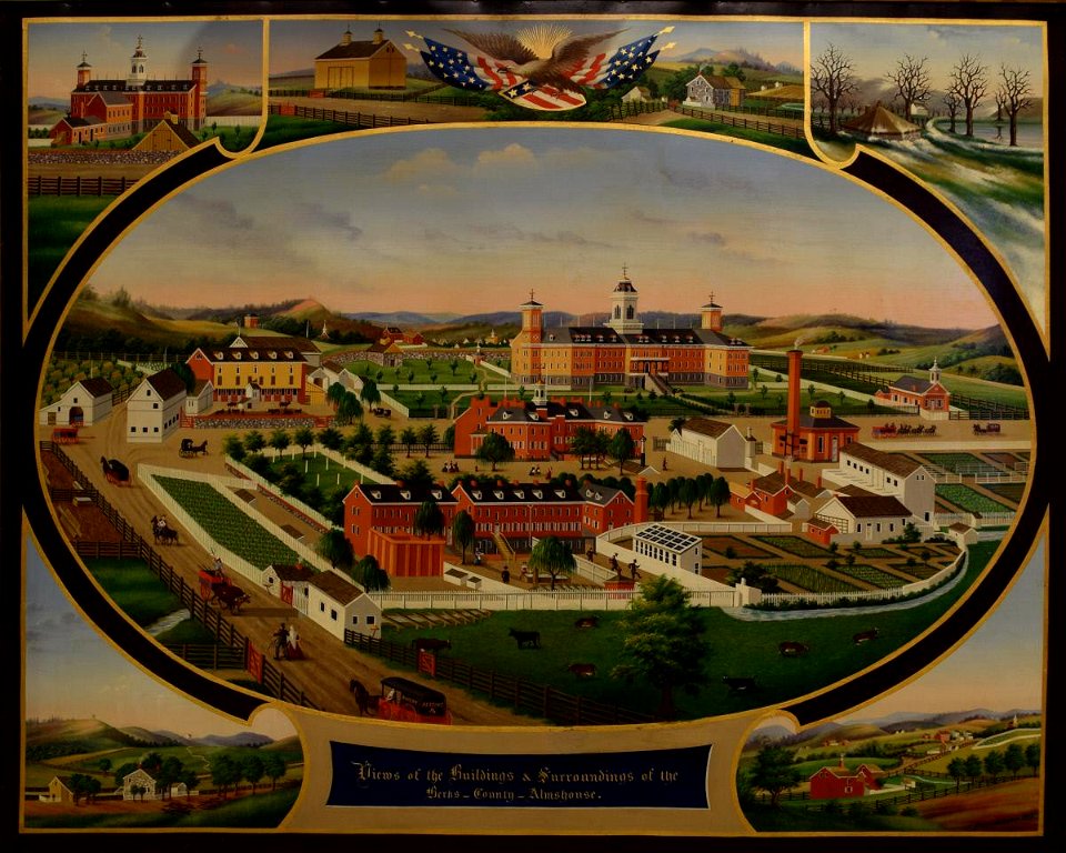 John Rasmussen - View of the Buildings and Surroundings of the Berks County Almshouse - 1949.58.1 - Reading Public Museum