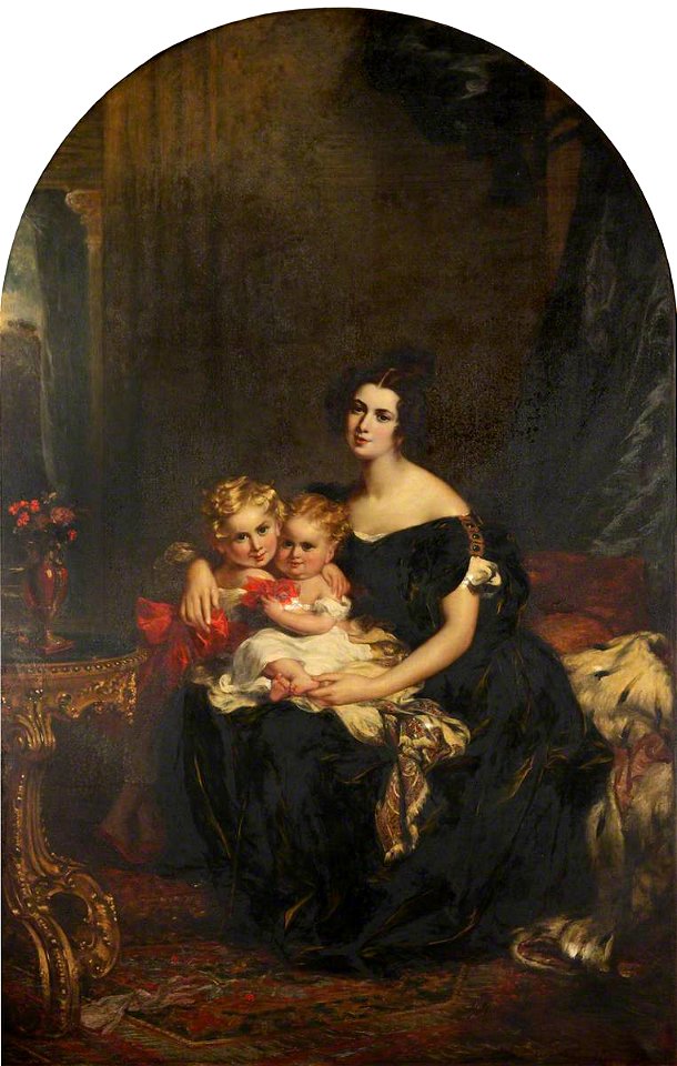John Partridge (1789-1872) - Elizabeth Acton (d.1850), Lady Throckmorton with Two of Her Children, Courtenay Throckmorton (1831–1 - 135603 - National Trust