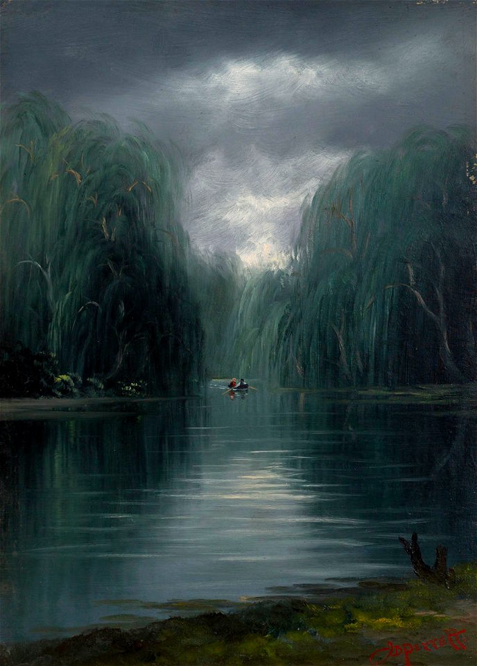 John Perrett - Untitled (Lake scene) - Sarjeant Gallery