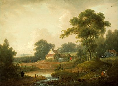 John Rathbone - Landscape with Fisherman and Washerwoman - 1962.968 - Art Institute of Chicago
