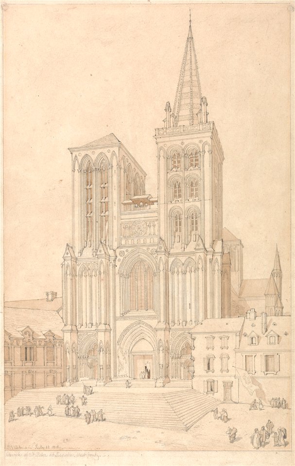 John Sell Cotman - St. Peter at Lisieux, Normandy- West Front - Google Art Project