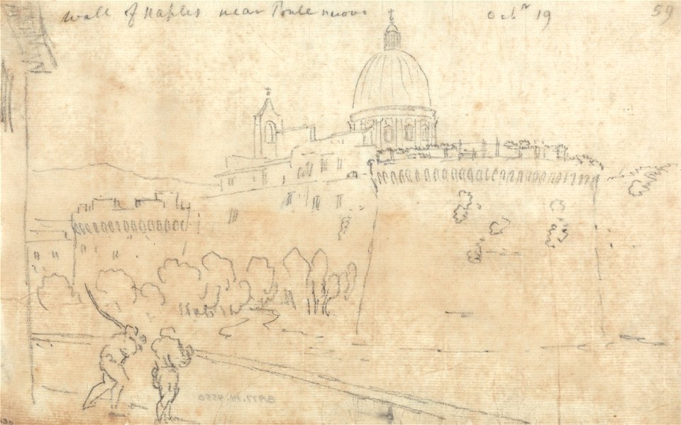 John Robert Cozens - The Wall of Naples near Ponte Nuovo - Google Art Project