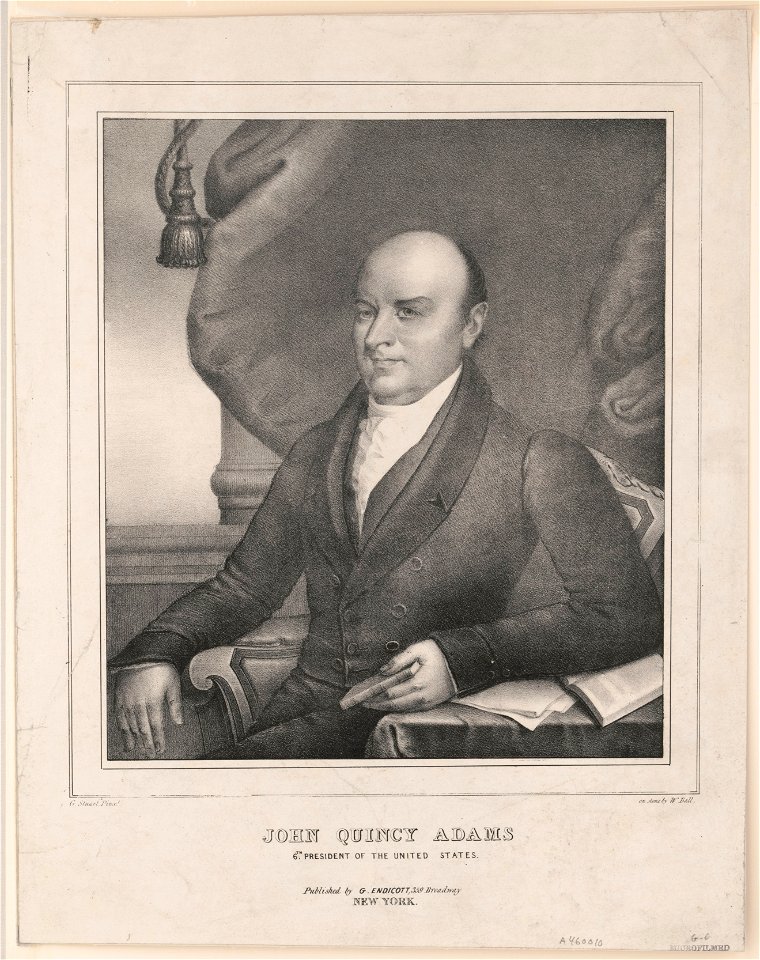 John Quincy Adams, 6th president of the United States - G. Stuart, pinxt. ; on stone by W. Ball. LCCN92508010