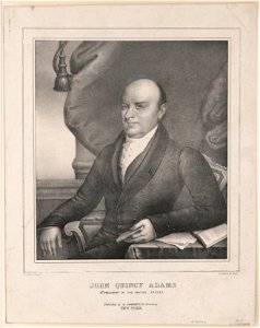 John Quincy Adams, 6th president of the United States - G. Stuart, pinxt. ; on stone by W. Ball. LCCN92508010. Free illustration for personal and commercial use.