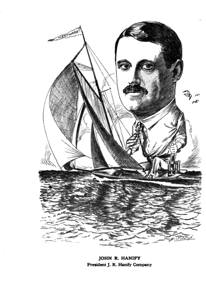 John R. Hanify, President, J. R. Hanify Company. Caricature