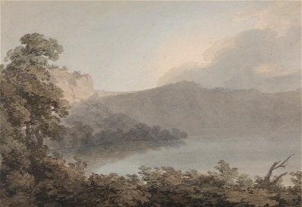 John Robert Cozens - Lake of Vico Between Rome and Florence - Google Art Project