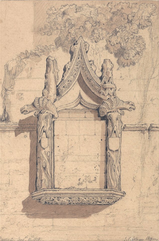 John Sell Cotman - Sculpture upon a House on the North Side of the Cathedral at Bayeux - Google Art Project