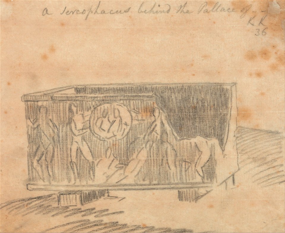 John Robert Cozens - A Sarcophagus Behind the Palace - Google Art Project
