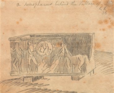 John Robert Cozens - A Sarcophagus Behind the Palace - Google Art Project