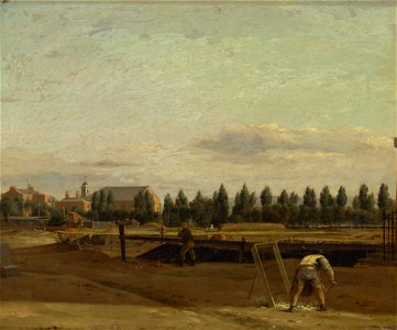 John Seguier - Excavating the Regent's Canal, with a View of Marylebone Chapel - Google Art Project