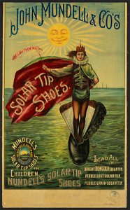 John Mundell & Co's solar tip shoes Lead all in bright Dongola solar tip, pebble goat solar tip, pebble grain solar tip. LCCN2010650663