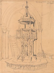 John Sell Cotman - Font in Binham Church, Norfolk - Google Art Project
