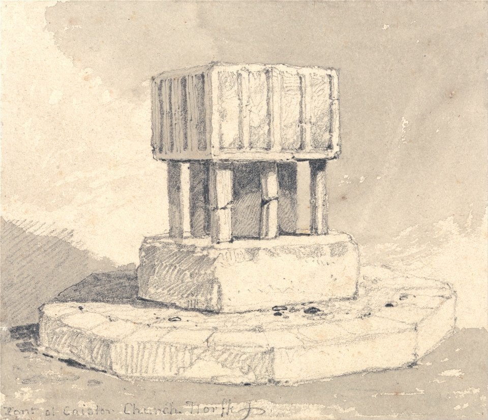 John Sell Cotman - Font at Caister Church, Norfolk - Google Art Project