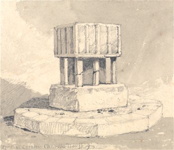 John Sell Cotman - Font at Caister Church, Norfolk - Google Art Project