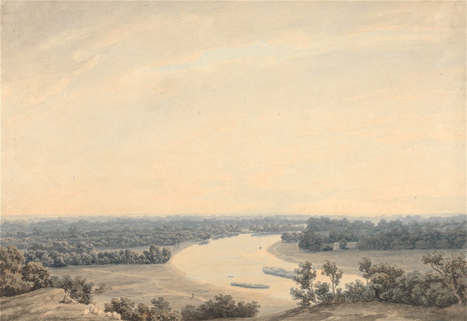 John Robert Cozens - The Thames from Richmond Hill Looking Southwest - Google Art Project