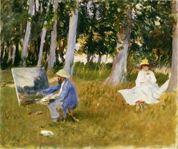 John Singer Sargent - Claude Monet Painting by the Edge of a Wood - N04103 - National Gallery