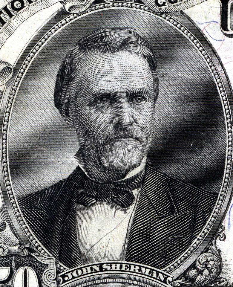 John Sherman (Engraved Portrait). Free illustration for personal and commercial use.