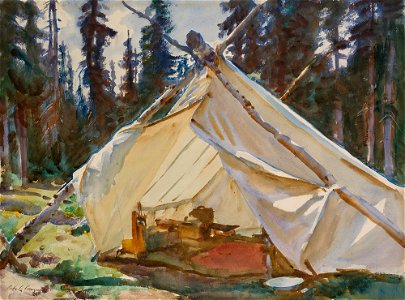 John Singer Sargent - A Tent in the Rockies. Free illustration for personal and commercial use.