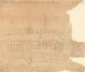 John Robert Cozens - Part of the Wall of Rome Near the Villa Medici - Google Art Project