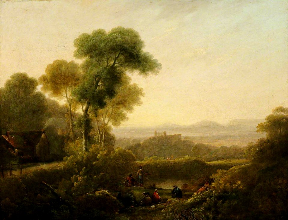 John Rathbone (1750-1807) - Wooded Landscape with Figures - 784672.1 - National Trust