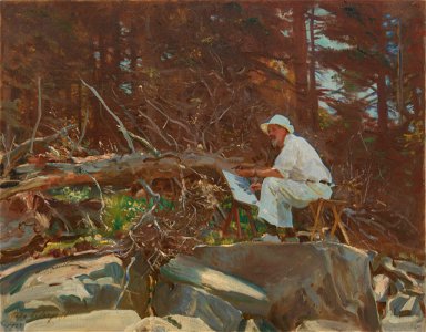 John Singer Sargent - The Artist Sketching - 1986.164 - Rhode Island School of Design Museum