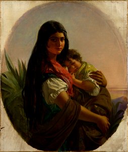 John Phillip (1817-67) - A Spanish Gipsy Mother - RCIN 404588 - Royal Collection