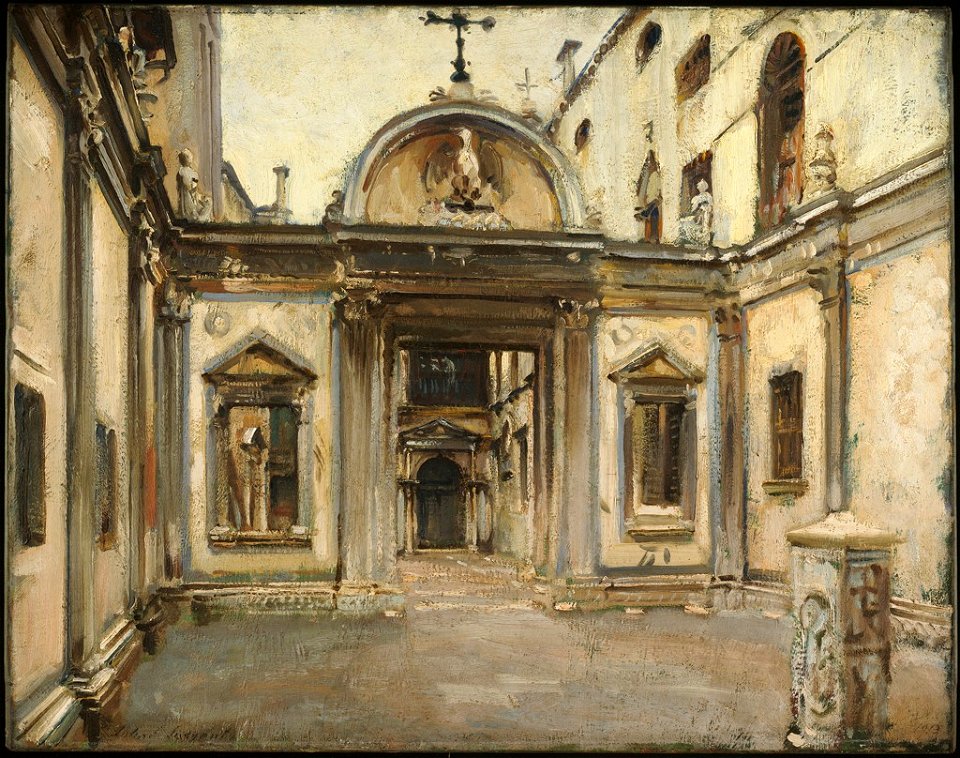 John Singer Sargent - Courtyard of the Scuola Grande di San Giovanni Evangelista, Venice, Italy. - 1942.187 - Fogg Museum