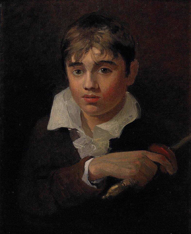 John Sell Cotman - Portrait of a boy holding a sword