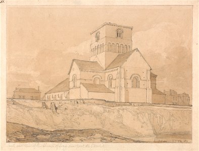 John Sell Cotman - South-East View of the Church of Lery, near Pont-de-l'Arche, Normandy - Google Art Project
