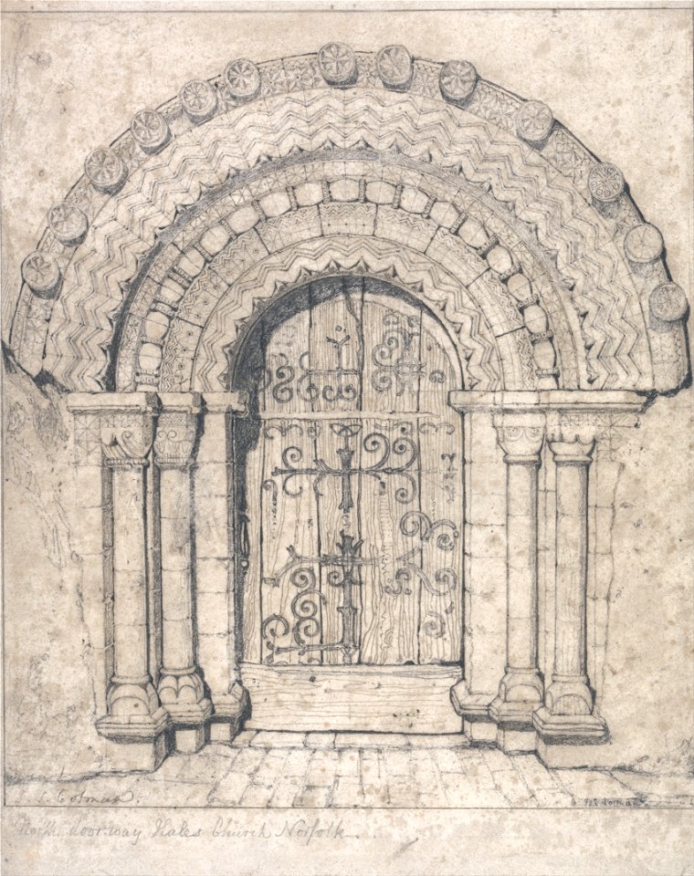 John Sell Cotman - North Doorway of Hales Church, Norfolk - Google Art Project