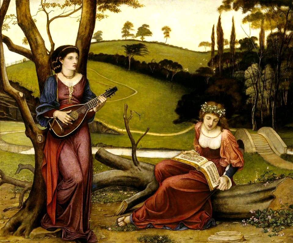 John Roddam Spencer Stanhope (1829-1908) - 'The gentle music of a bygone day' (from the poem 'The Earthly Paradise' by William Morris) - 1288981 - National Trust
