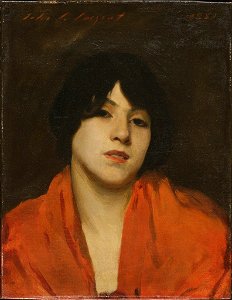 John Singer Sargent - A Venetian Woman in a Scarlet Shawl (Gigia Viani) - 1943.149 - Fogg Museum