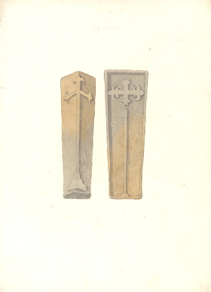 John Sell Cotman - Studies of Two Coffin Lids from Norfolk Churches - Google Art Project