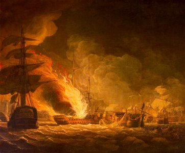 John Thomas Serres (1759-1825) - The Battle of the Nile, 1 August 1798 - 485091 - National Trust