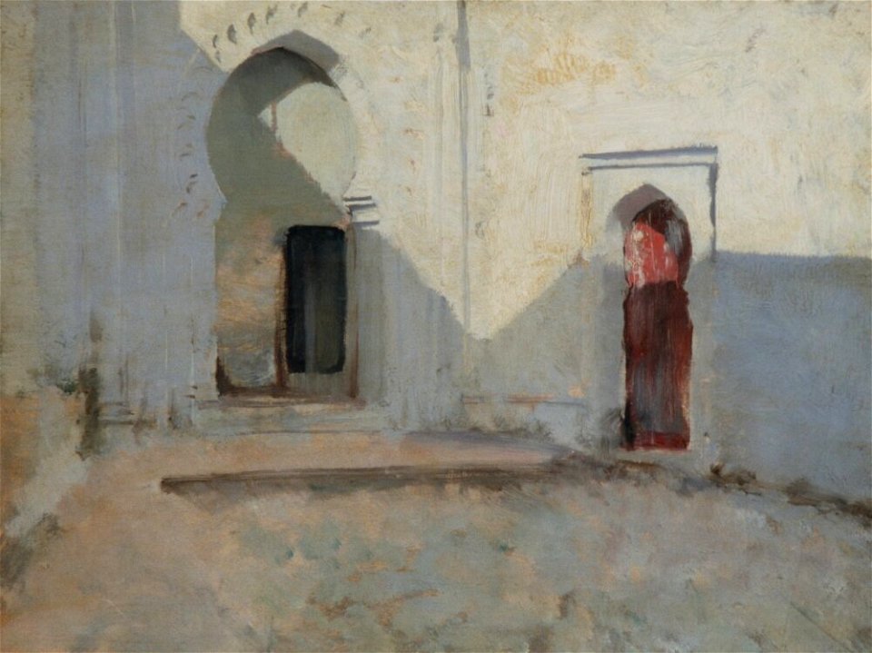 John Singer Sargent - Entrance to a Mosque (Courtyard, Tetuan, Morocco) - Inlån JSS 522-02 - Nationalmuseum
